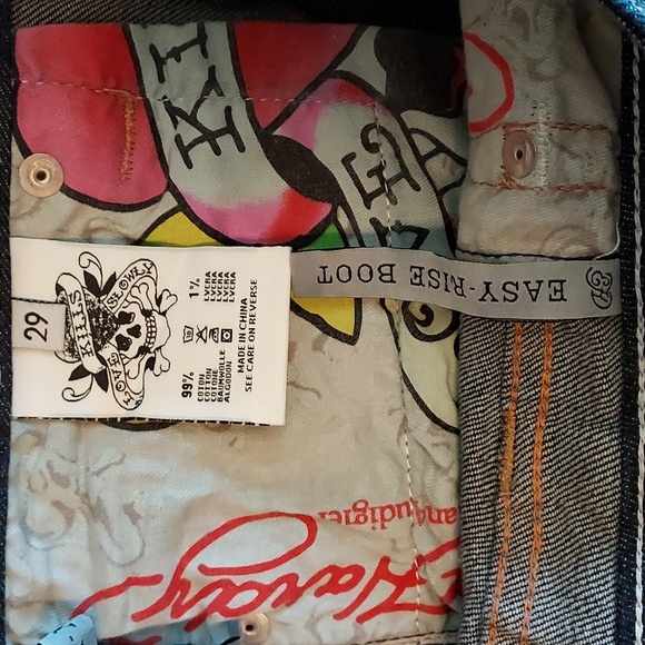 Vintage Ed Hardy by Christin Audigier NWT White Label Bootcut Jeans Size 29 - Picture 10 of 12